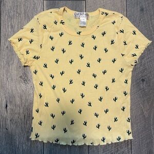 Yellow Cactus Print Baby T-Shirt